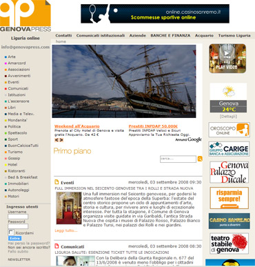 Turismo genova, notizie genova, sport genova, alberghi genova, turismo liguria, alberghi liguria, bed and breakfast genova, bed and breakfast liguria.