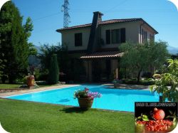 vista sulla piscina privata del B&B